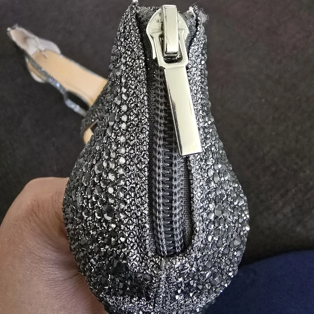 Thalia Sodi Silver Heels with Ankle Straps - Picture 6 of 10